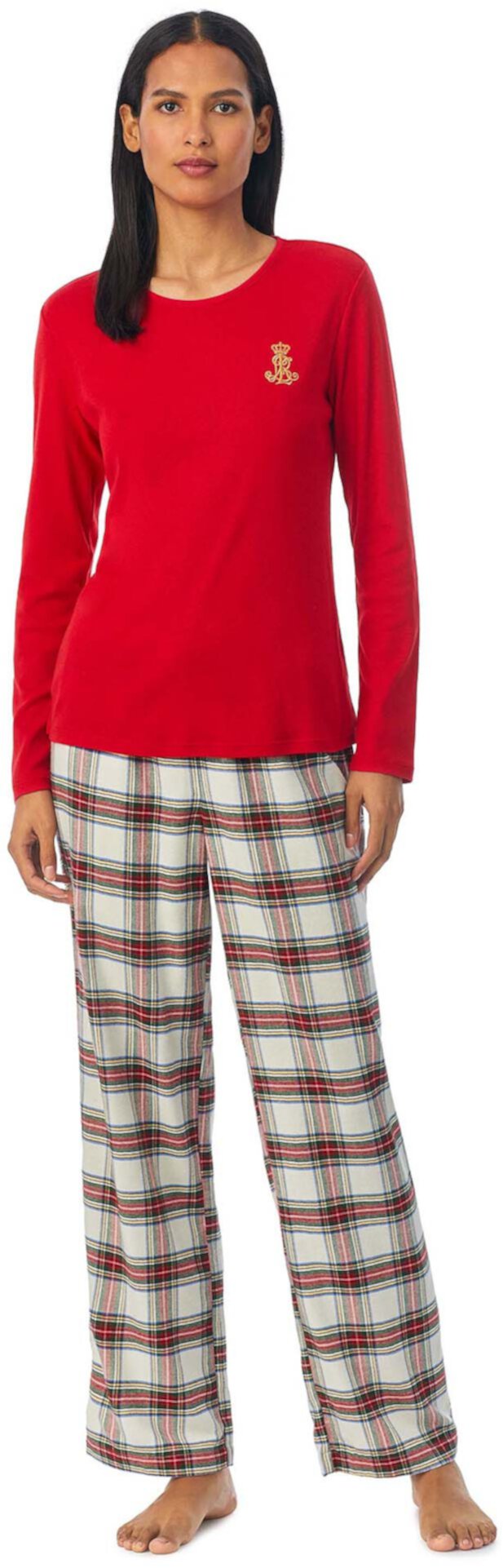Пижамный комплект с длинными рукавами и длинными брюками LAUREN Ralph Lauren