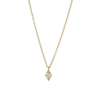 14K-Gold-Plated Sterling Silver &amp; Cubic Zirconia Pendant Necklace Argento Vivo