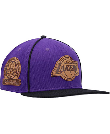 Мужская фиолетово-черная кепка Snapback Los Angeles Lakers Heritage с кожаной нашивкой Pro Standard