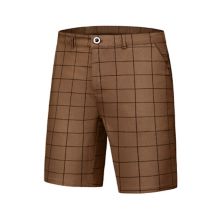 Plaid Shorts For Men's Regular Fit Flat Front Summer Chino Shorts Lars Amadeus