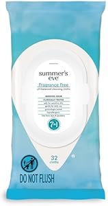 Summer's Eve Fragrance Free Gentle Daily Feminine Wipes, Removes Odor, pH balanced, 32 Count, 4 Pack Summer's Eve