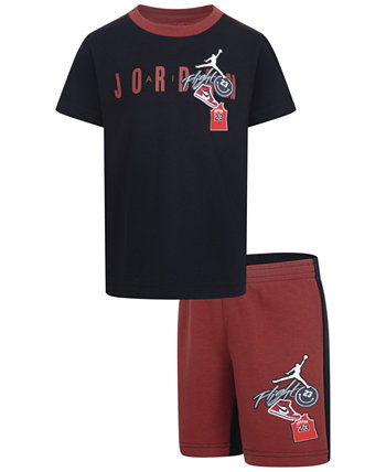 Футболка и шорты с нашивками Little Boys, комплект из 2 предметов Jordan