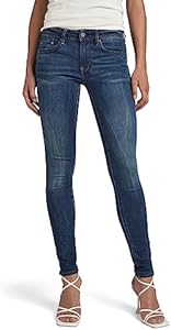 G-Star Raw Women's Midge Zip Mid Rise Skinny Fit Jeans, Dark Aged, 34W x 34L G-Star