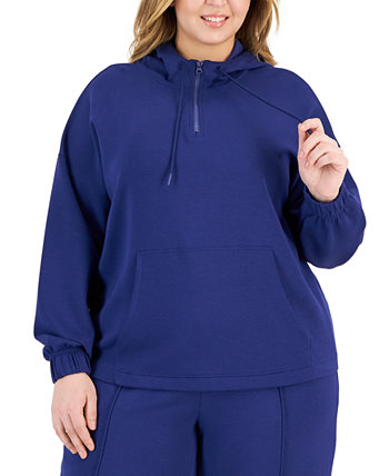 Plus Size Quarter Zip Hooded Sweatshirt, Created for Macy's ID Ideology