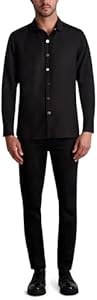 KARL LAGERFELD Men's Stud Details Long Sleeve Lt Weight Shirt Karl Lagerfeld