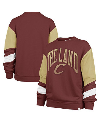 Women's Wine Cleveland Cavaliers 2023/24 City Edition Nova Crew Sweatshirt '47 Brand