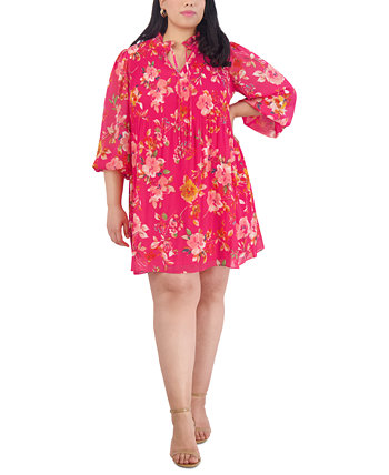 Плиссированное свободное платье больших размеров с цветочным принтом Jessica Howard