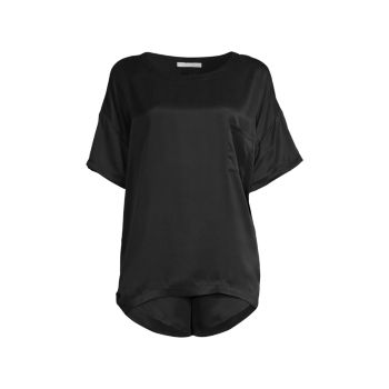 Washable Silk T-Shirt 2-Piece Pajama Set LUNYA