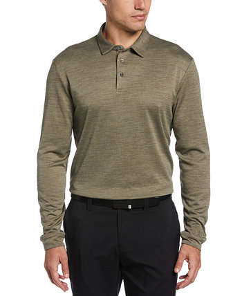 Мужская рубашка-поло с длинным рукавом для гольфа с узором «гусиные лапки» PGA TOUR