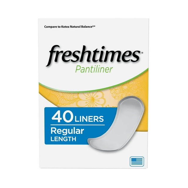 (6 pack) Freshtimes Daily Liner, Regular, 40 Count Equate