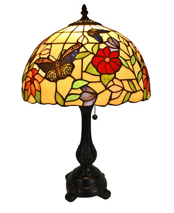 Настольная лампа в стиле Тиффани с бабочками Amora Lighting