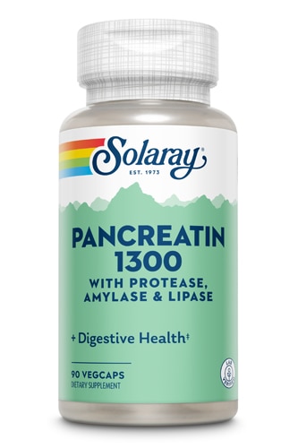 Solaray Панкреатин 1300 -- 90 растительных капсул Solaray