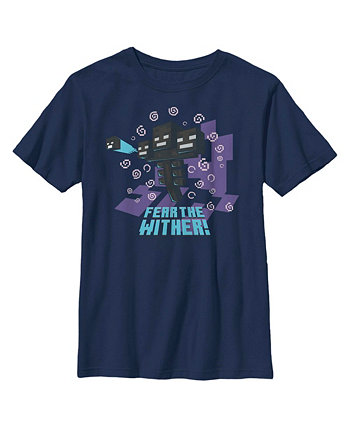 Boy's Minecraft Fear the Wither  Child T-Shirt Microsoft