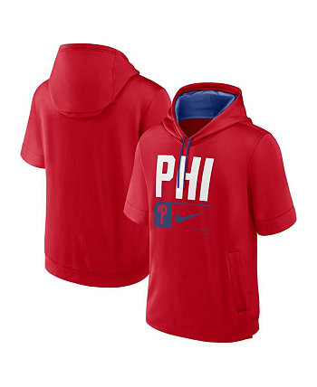 Мужской красный пуловер с капюшоном Philadelphia Phillies Tri Code Lockup с короткими рукавами Nike