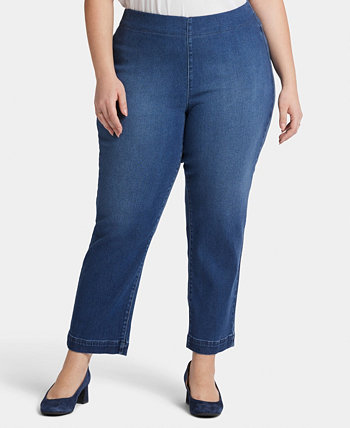 Plus Size Bailey Relaxed Straight Ankle Pull-On Jeans NYDJ