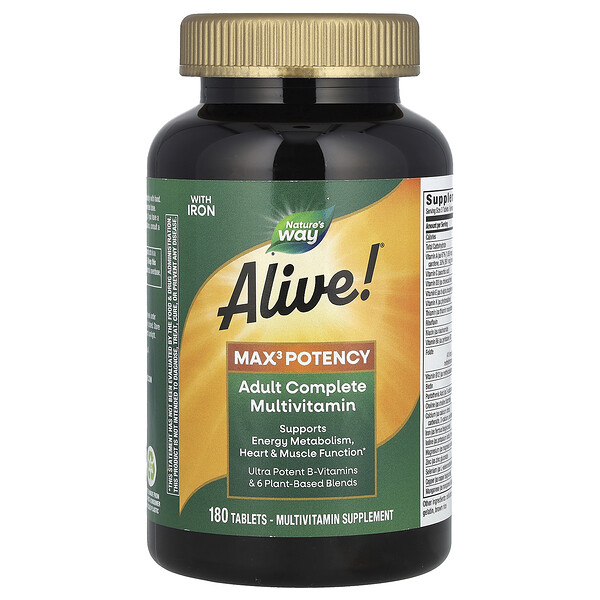Alive! Max3 Максимальная потенция мультивитамин - 180 таблеток - Nature's Way Nature's Way