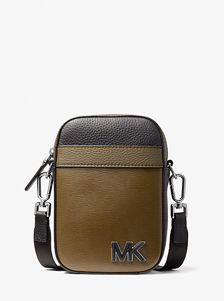Кожаная сумка через плечо для смартфона Hudson с цветными блоками Michael Kors