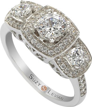 Свадебное кольцо из стерлингового серебра с фианитами Suzy Levian