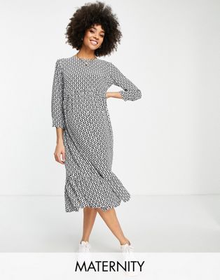 Glamorous Bloom midaxi smock dress with pleated hem in bubble daisy print Glamorous Bloom