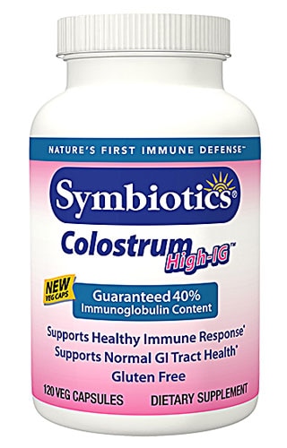 Symbiotics Colostrum High-Ig™ -- 120 растительных капсул Symbiotics