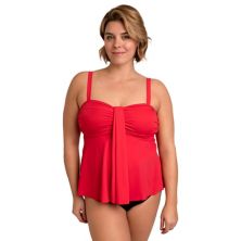 Plus Size A Shore Fit Tummy Solutions Waterfall Top A Shore Fit