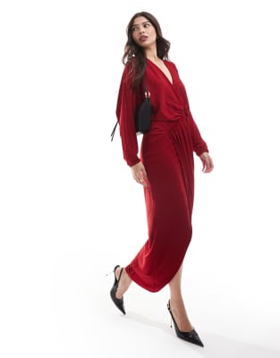 TFNC kimono maxi dress in red Tfnc