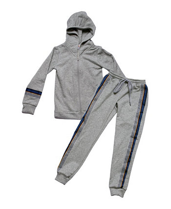 Комплект из худи и спортивных штанов на молнии спереди для маленьких мальчиков Mixed Up Clothing