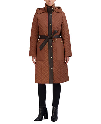 Женское стеганое пальто с капюшоном и поясом, созданное для Macy's Cole Haan
