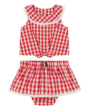 Baby Girls Gingham Check Top and Bloomer Shorts Set Tommy Hilfiger