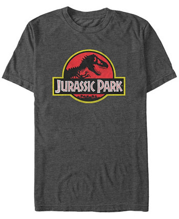 Мужская классическая футболка с короткими рукавами и логотипом с эффектом потертости Jurassic Park