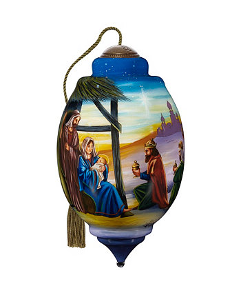 Ne'Qwa Art 7221101 Unto Us a Child is Born Limited Edition Hand-Painted Blown Glass Ornament Precious Moments