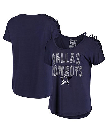 Женская темно-синяя футболка Ursula с круглым вырезом Dallas Cowboys