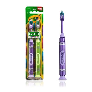 GUM - 227KKB Crayola Kids' Metallic Marker Toothbrush, Soft, Ages 5+, Assorted Colors, 2 Count Visit the GUM Store