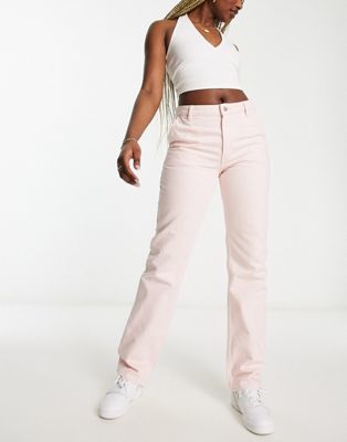 Розовые прямые джинсы Monki Workwear Monki
