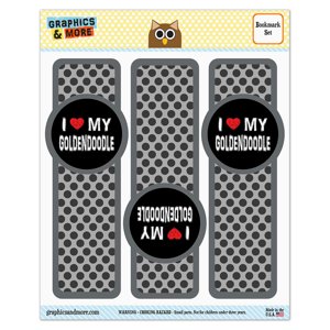 I Love My Goldendoodle Stylish Glossy Laminated Bookmarks - Set of 3 Graphics and More