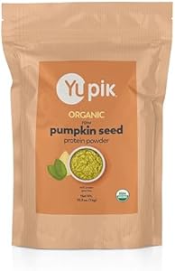 Yupik Organic Plant Based Raw Seeds Protein Powder, Pumpkin, 65% Eu, 2.2 lb, Non-GMO, Vegan, Gluten-Free, Pack of 1 Yupik