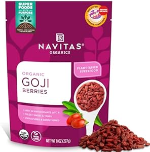 Navitas Organics Goji Berries, 16 Ounce. Bag, 15 Servings Organic, Non-GMO, Sun-Dried, Sulfite-Free Navitas Organics