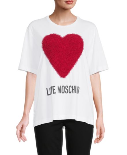 Футболка большого размера с сердечком LOVE Moschino