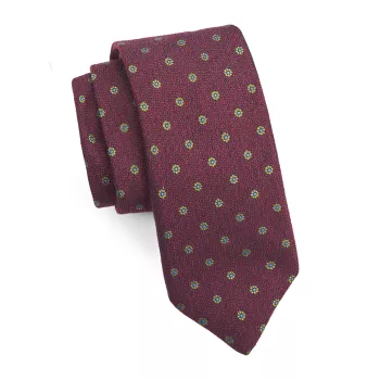 Шелковый жаккардовый галстук с цветочным принтом Canali