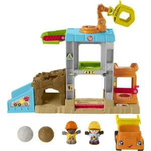 Fisher-Price Little People Load Up ‘N Learn Construction Site Toddler Musical Playset with 5 Pieces Little People