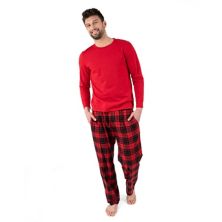 Мужские пижамы Leveret, хлопковый топ, фланелевые брюки в клетку Leveret