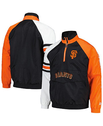 Мужская черная, оранжевая куртка San Francisco Giants Elite реглан с молнией до половины длины Starter