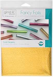 Gina K. Designs for Therm O Web Fancy Foils, 6" x 8" Sheets, Gold Sequins 12 Count Gina K. Designs for Therm O Web