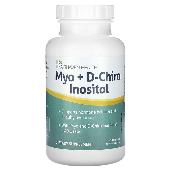 Myo + D-Chiro Inositol, 120 капсул Fairhaven Health