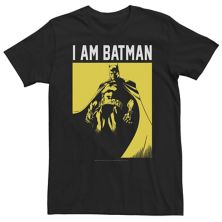 Big & Tall DC Comics Бэтмен & # 34; Я Бэтмен & # 34; Футболка с плакатом желтого оттенка DC Comics