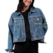 Women's G-III 4Her by Carl Banks Seattle Seahawks First Finish Medium Denim Full-Button Jacket In The Style