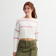 Женский свитер So Shine Fair Isle укороченный с круглым вырезом и длинными рукавами, выполненный в технологичном и стильном дизайне So