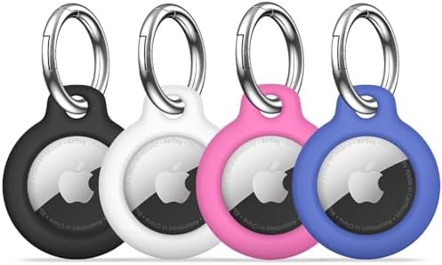 【4 Pack】 MOLOSLEEVE Airtag Holder Air Tag Case with Keychain, Anti-Scratch Airtags Key Chain for Apple Air Tags, Airtag Accessories for GPS Item Finder Tracker, Multicolor MOLOSLEEVE