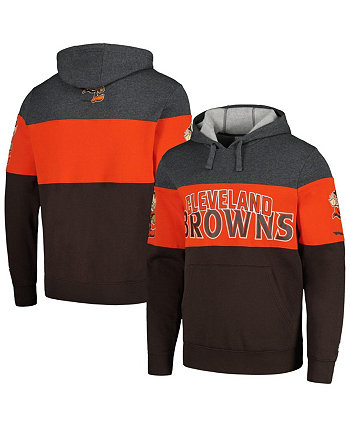 Мужской коричневый, оранжевый рваный пуловер с капюшоном Cleveland Browns Extreme Starter