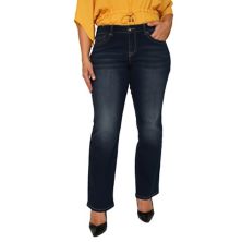 Женские джинсы-клеш со средней посадкой больших размеров Miss Halladay